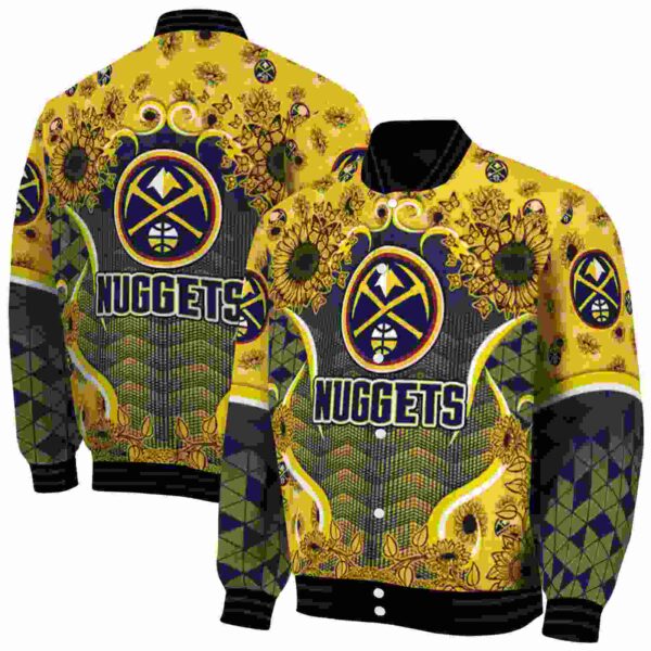 denver nuggets sunflower bloom blue yellow jacket fashion forward