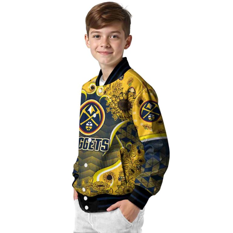 denver nuggets sunflower bloom blue yellow jacket trendy