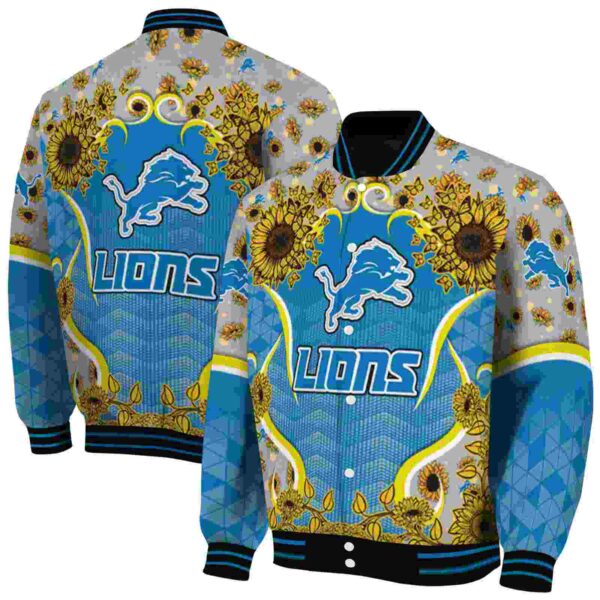 detroit lions sunflower bloom blue yellow jacket fashion forward