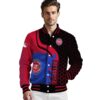 detroit pistons hexagonal pattern red black jacket high quality