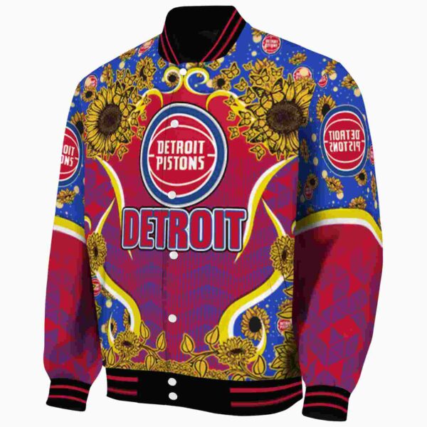 detroit pistons sunflower bloom red yellow jacket best selling