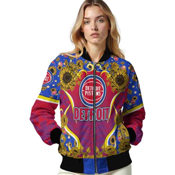 detroit pistons sunflower bloom red yellow jacket latest model