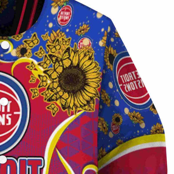 detroit pistons sunflower bloom red yellow jacket premium grade