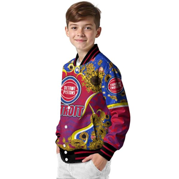 detroit pistons sunflower bloom red yellow jacket trendy