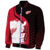 detroit red wings hexagonal pattern red black jacket best selling