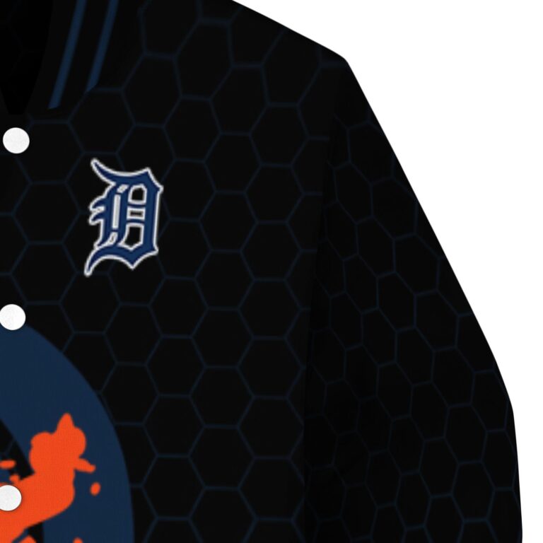detroit tigers hexagonal pattern navy black jacket premium grade