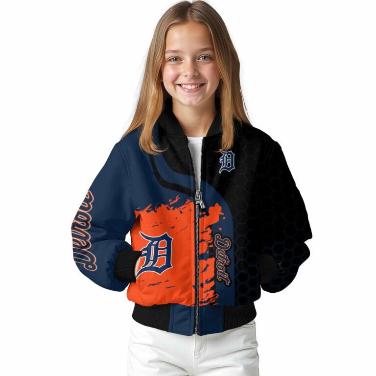 detroit tigers hexagonal pattern navy black jacket top rated
