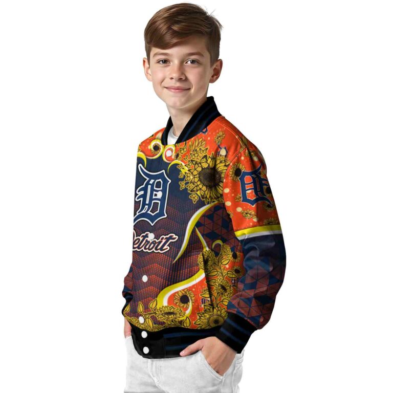 detroit tigers sunflower bloom navy yellow jacket trendy