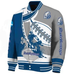 drake bulldogs baseball stitching gray white jacket best selling