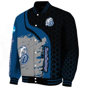 drake bulldogs hexagonal pattern blue black jacket best selling