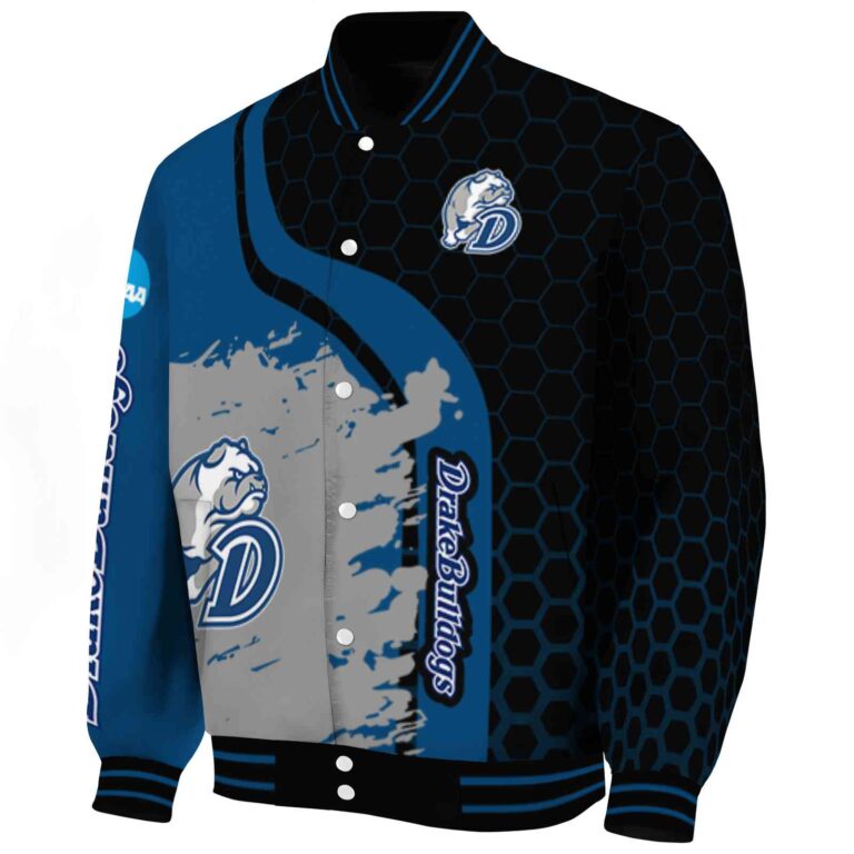 drake bulldogs hexagonal pattern blue black jacket best selling