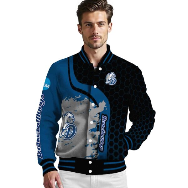 drake bulldogs hexagonal pattern blue black jacket high quality