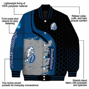 drake bulldogs hexagonal pattern blue black jacket new arrival