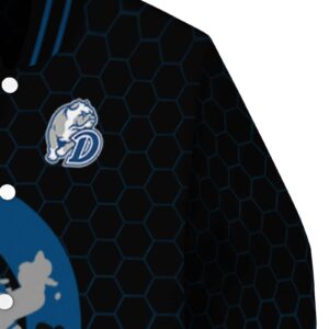 drake bulldogs hexagonal pattern blue black jacket premium grade