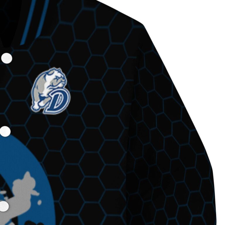 drake bulldogs hexagonal pattern blue black jacket premium grade