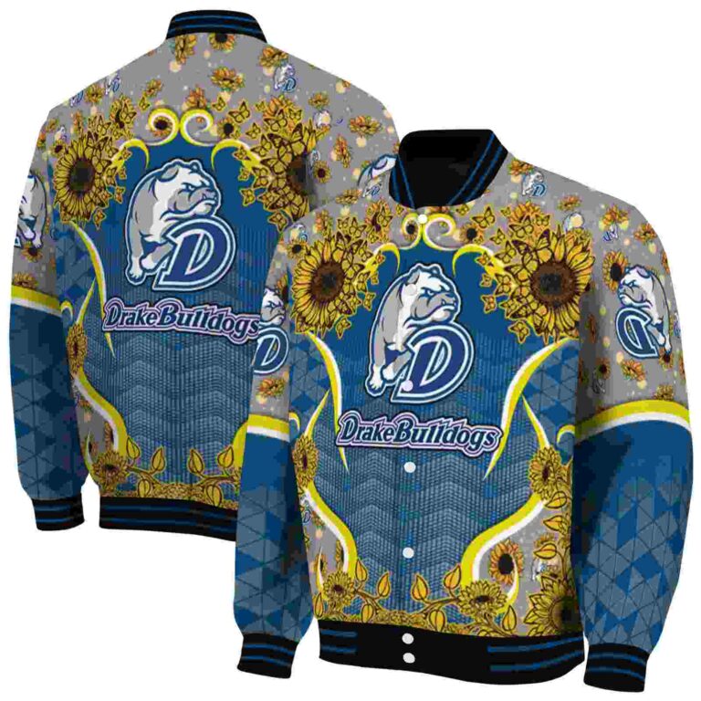 drake bulldogs sunflower bloom blue yellow jacket fashion forward