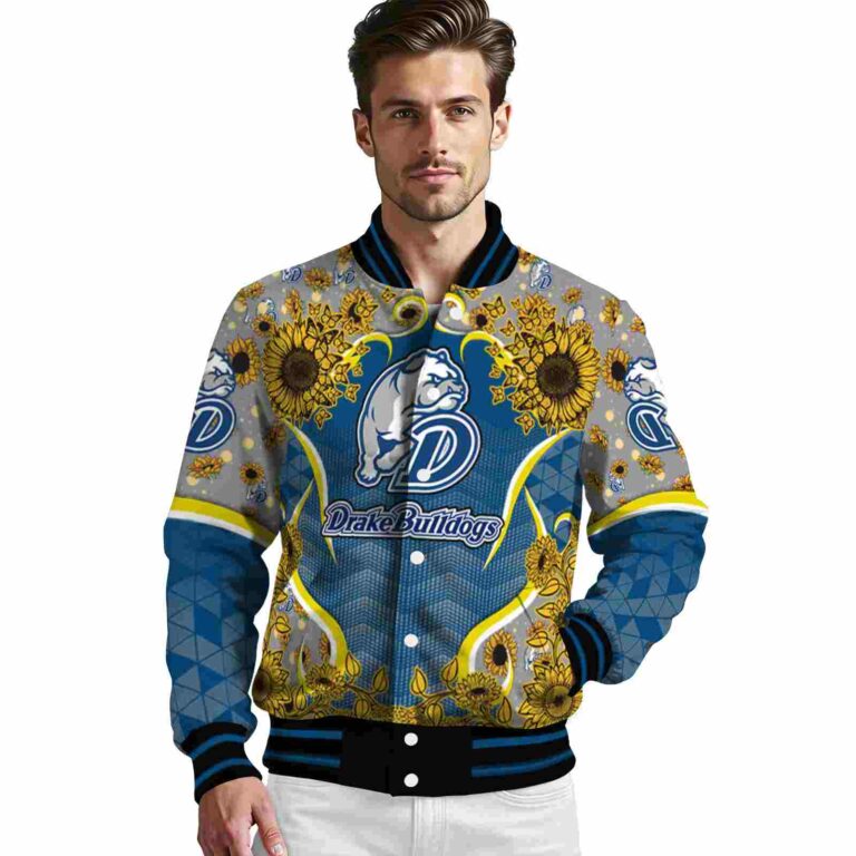 drake bulldogs sunflower bloom blue yellow jacket high quality