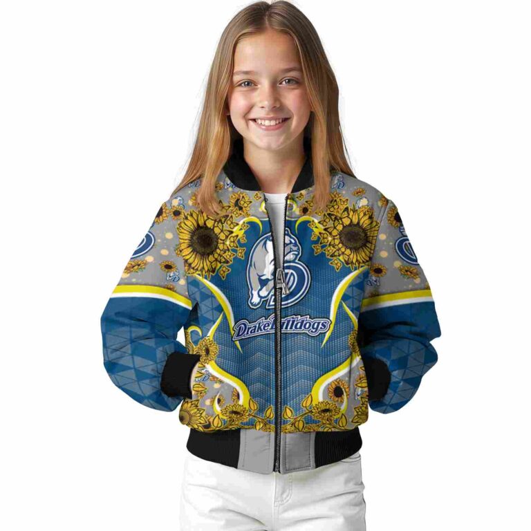 drake bulldogs sunflower bloom blue yellow jacket top rated