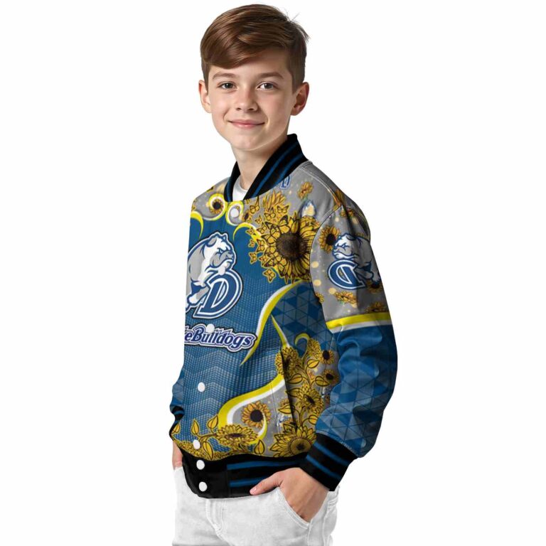 drake bulldogs sunflower bloom blue yellow jacket trendy