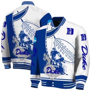 duke blue devils baseball stitching white jacket fashion forward