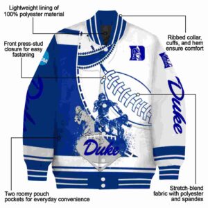 duke blue devils baseball stitching white jacket new arrival