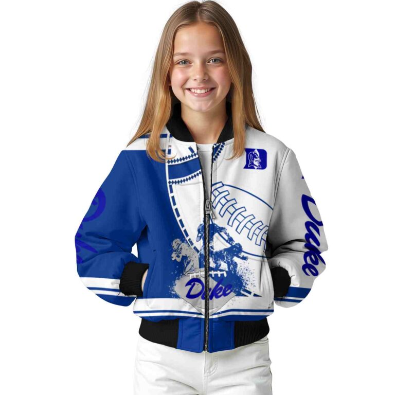 duke blue devils baseball stitching white jacket top rated