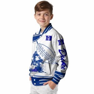 duke blue devils baseball stitching white jacket trendy