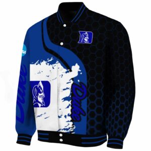 duke blue devils hexagonal pattern blue black jacket best selling