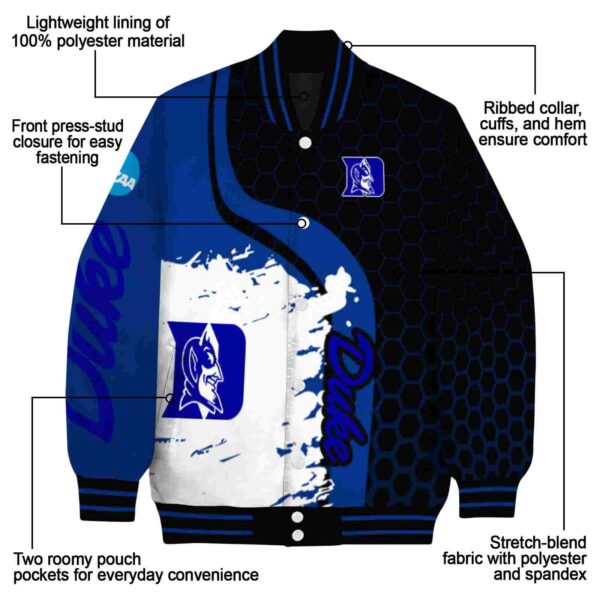 duke blue devils hexagonal pattern blue black jacket new arrival