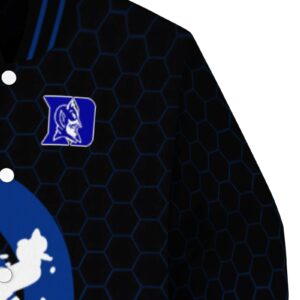 duke blue devils hexagonal pattern blue black jacket premium grade