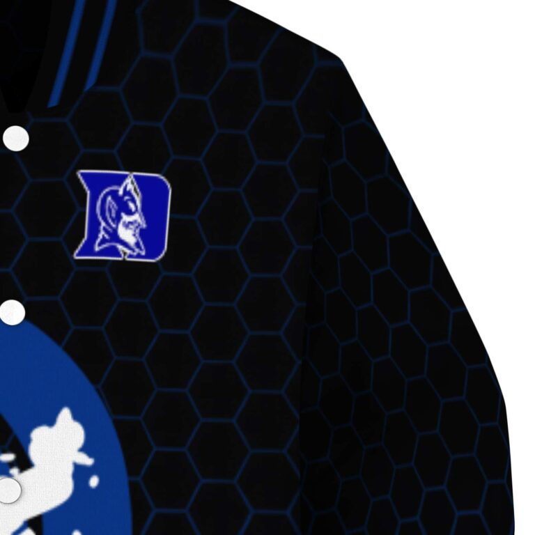 duke blue devils hexagonal pattern blue black jacket premium grade
