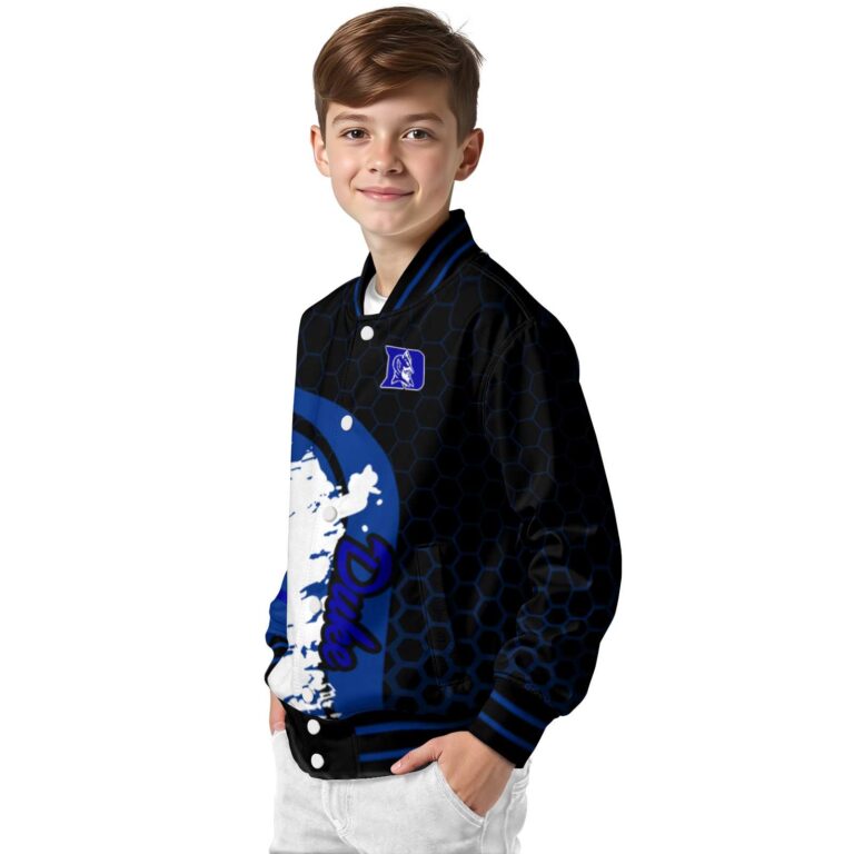 duke blue devils hexagonal pattern blue black jacket trendy