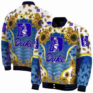 duke blue devils sunflower bloom blue yellow jacket fashion forward