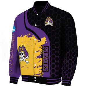 east carolina pirates hexagonal pattern purple black jacket best selling