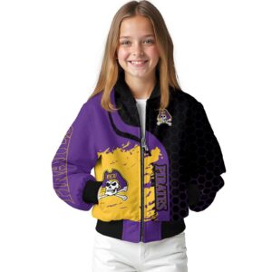 east carolina pirates hexagonal pattern purple black jacket top rated
