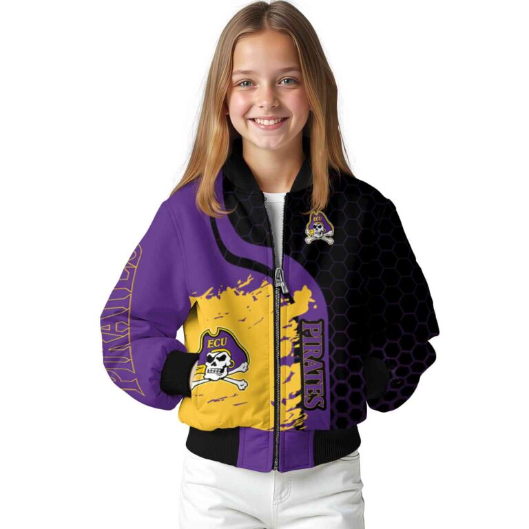 east carolina pirates hexagonal pattern purple black jacket top rated