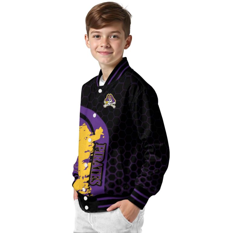 east carolina pirates hexagonal pattern purple black jacket trendy