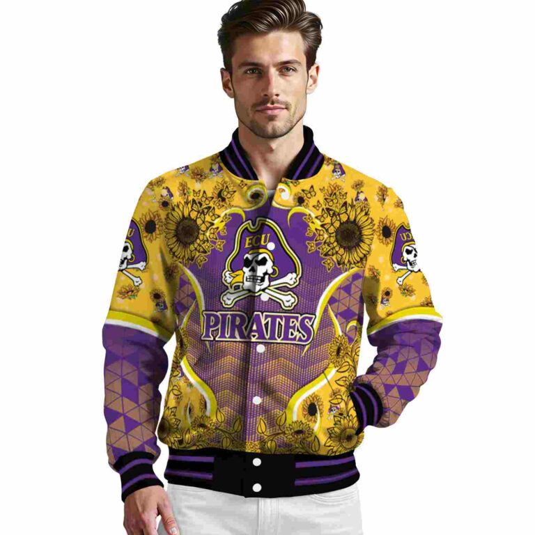 east carolina pirates sunflower bloom purple yellow jacket high quality