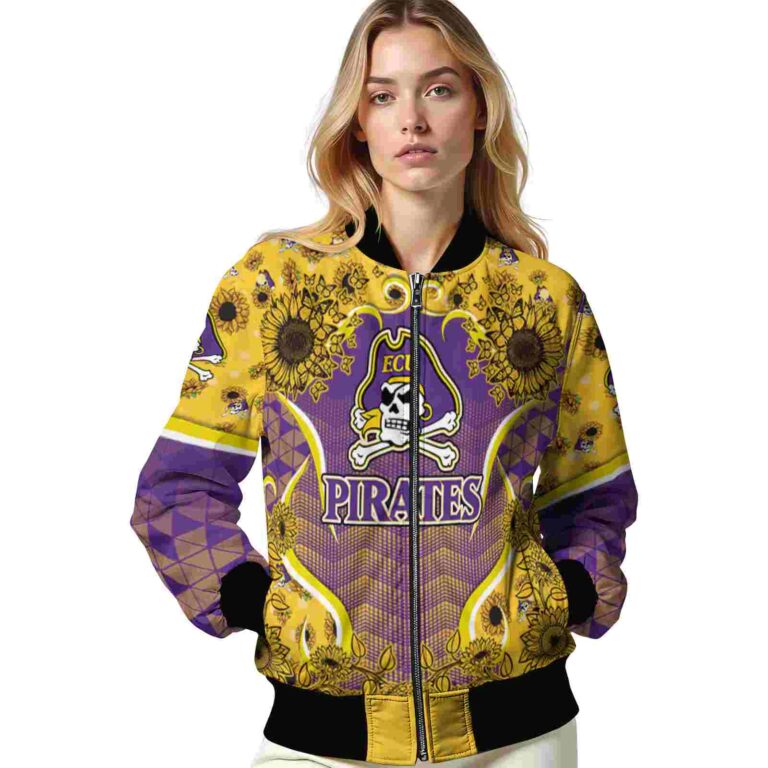 east carolina pirates sunflower bloom purple yellow jacket latest model