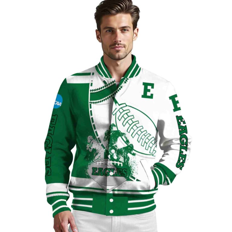 eastern michigan eagles baseball stitching white jacket high quality