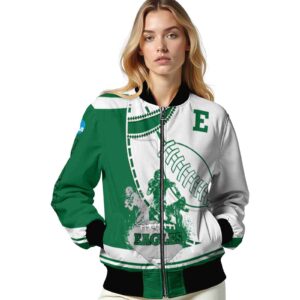 eastern michigan eagles baseball stitching white jacket latest model