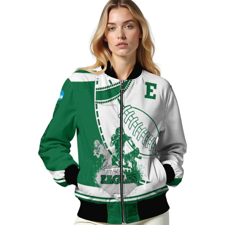eastern michigan eagles baseball stitching white jacket latest model