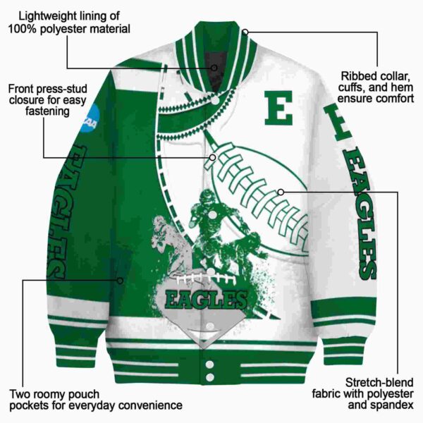 eastern michigan eagles baseball stitching white jacket new arrival