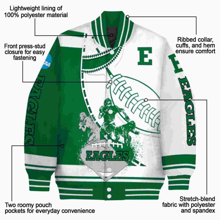 eastern michigan eagles baseball stitching white jacket new arrival