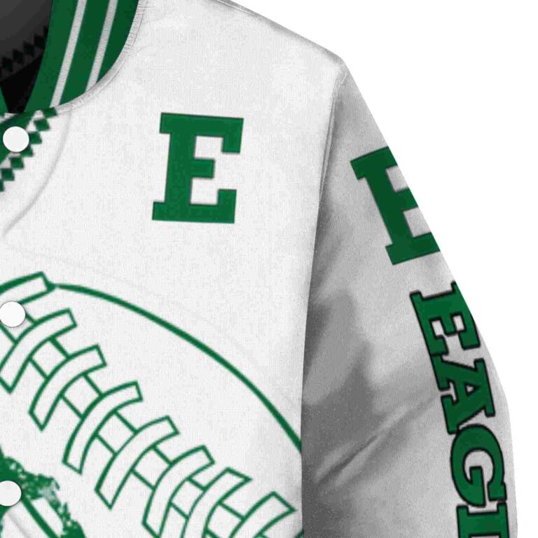 eastern michigan eagles baseball stitching white jacket premium grade