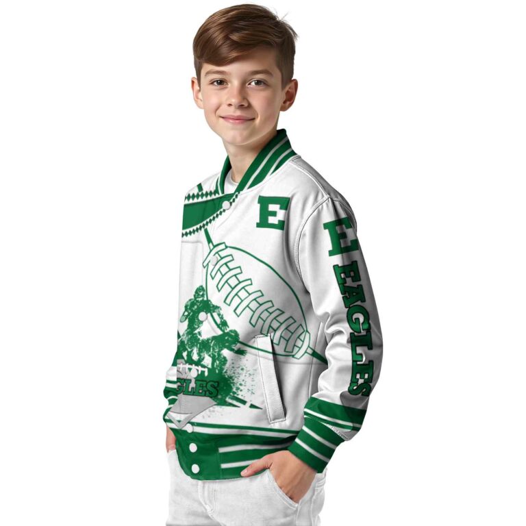 eastern michigan eagles baseball stitching white jacket trendy