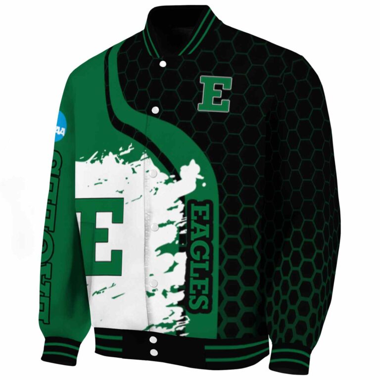 eastern michigan eagles hexagonal pattern green black jacket best selling