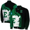 eastern michigan eagles hexagonal pattern green black jacket fashion forward