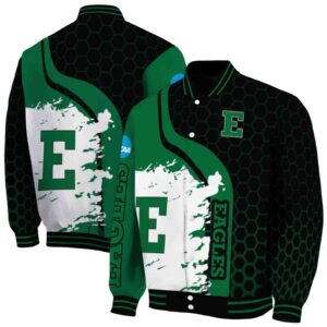 eastern michigan eagles hexagonal pattern green black jacket fashion forward