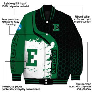 eastern michigan eagles hexagonal pattern green black jacket new arrival